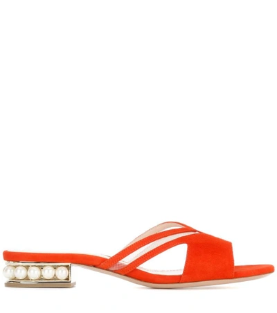 Shop Nicholas Kirkwood Casati Mule Slip-on Sandals In Coral Red