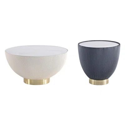 Manhattan Comfort Modern Anderson Coffee Table And End Table In Multi
