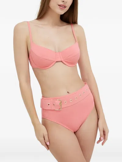 Michael Michael Kors Underwire Belted Bikini In Pink