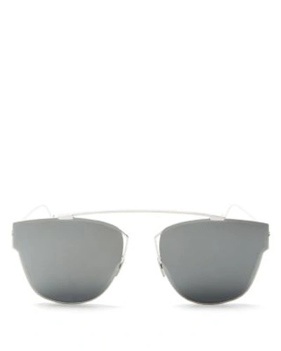 Shop Dior 0204s Rectangle Sunglasses, 50mm In Silver