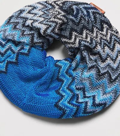 Missoni Zigzag Scrunchie In Blue