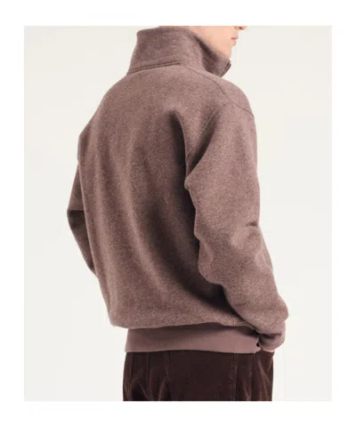 Norse Projects Wool Blend Half-zip Sweatshirt In Brown