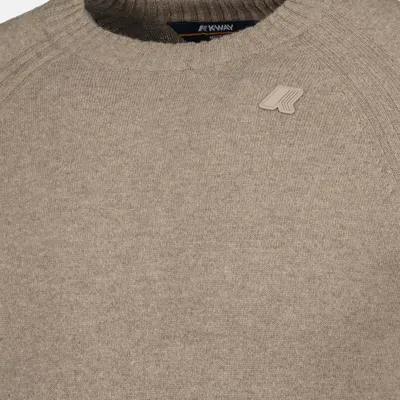 K-way Beige Crew Neck Sweater In Multi