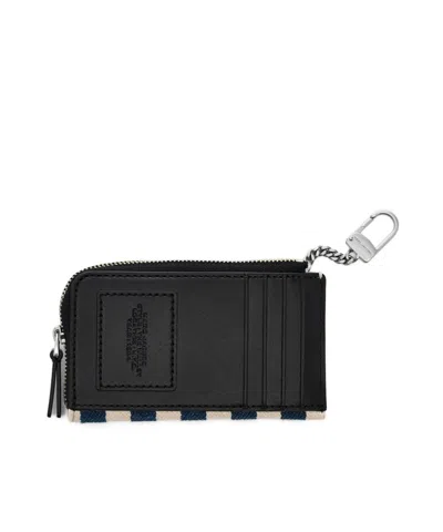 Marc Jacobs The Stripe Canvas Top Zip Wallet In Multi