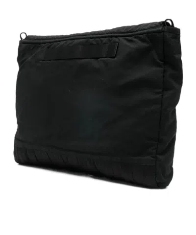 C.p. Company Herringbone Shoulder Bag Adjustable Strap Handle In Black