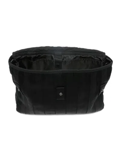 C.p. Company Herringbone Shoulder Bag Adjustable Strap Handle In Black