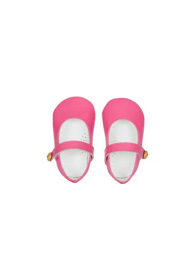 Balmain Ballet Flats With Button In Pink