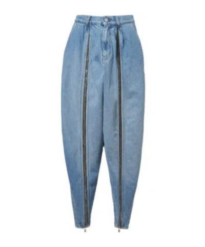 Coperni Front-slit Balloon Jeans In Blue