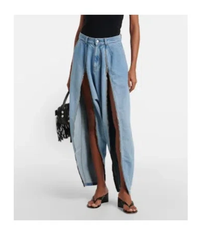 Coperni Front-slit Balloon Jeans In Blue