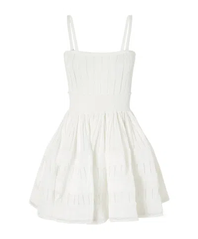 Alaïa Womens Blanc Fitted-waist Bandeau Stretch-woven Mini Dress In White