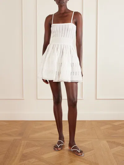 Alaïa Womens Blanc Fitted-waist Bandeau Stretch-woven Mini Dress In White