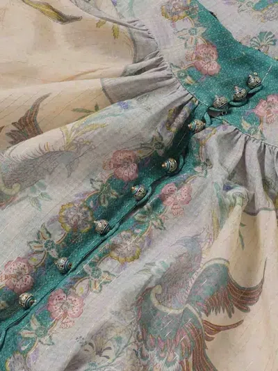 Zimmermann Indra Printed Metallic Cotton And Silk-blend Blouse In Multi