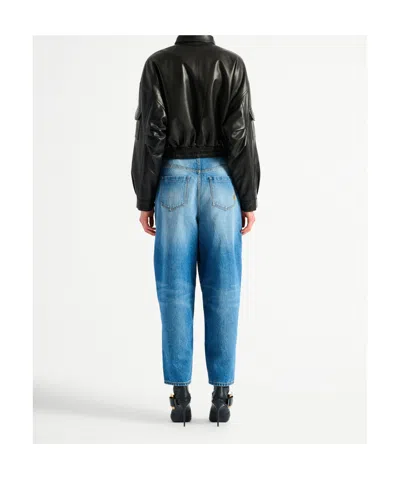 Balmain Multi-pocket Leather Bomber Jacket In Black