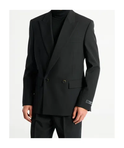 Balmain Wool 2-button Jacket In Black