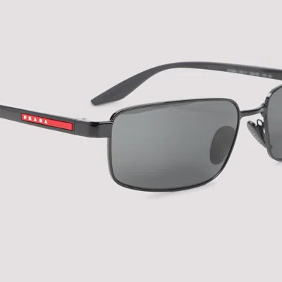 Prada Eyewear Linea Rossa Rectangle Frame Sunglasses In Gray
