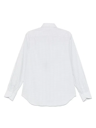 Canali Check Shirt In White
