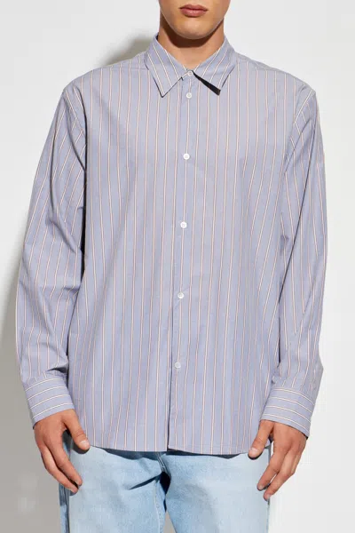 Studio Nicholson Striped Long-sleeve Shirt In Purple