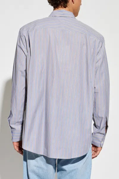 Studio Nicholson Striped Long-sleeve Shirt In Purple