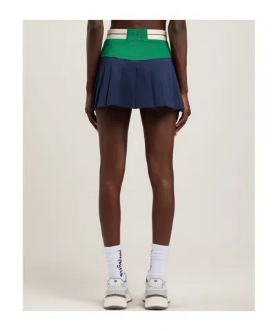 Palm Angels Logo Detail Curved Pleated Midi Skirt In Multi