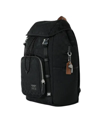 Coach Patterned Backpack In Black