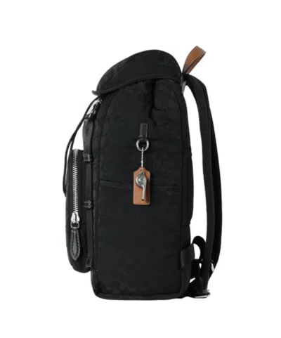Coach Patterned Backpack In Black