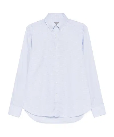 Canali Gingham-check Shirt In Blue