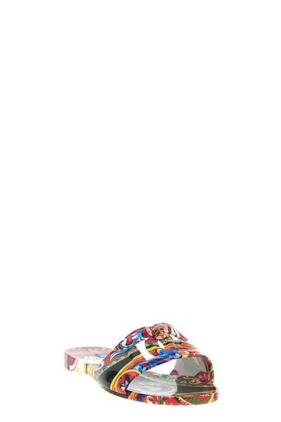 Dolce & Gabbana Round-toe Slippers In Multi