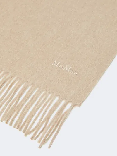 Max Mara Rectangular Cashmere Shawl In Neutral