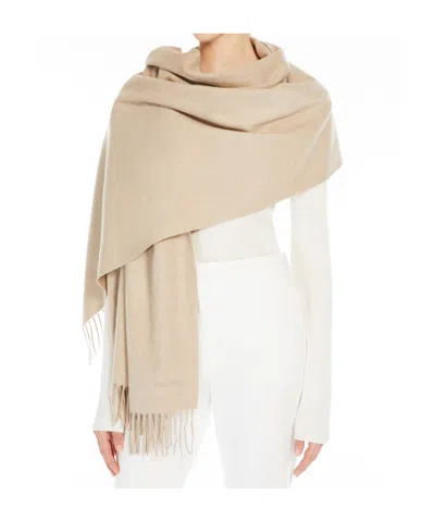 Max Mara Rectangular Cashmere Shawl In Neutral