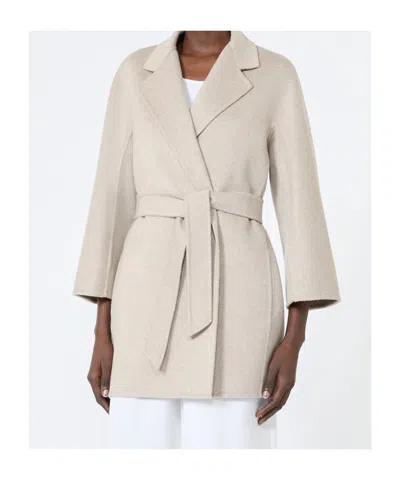 Max Mara Collared Long-sleeved Coat In Brown