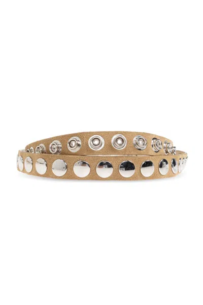 Iro Stud-embellished Leather Belt In Brown