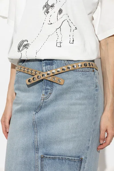 Iro Stud-embellished Leather Belt In Brown