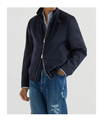 Brunello Cucinelli Stand-collar Zip Jacket In Black