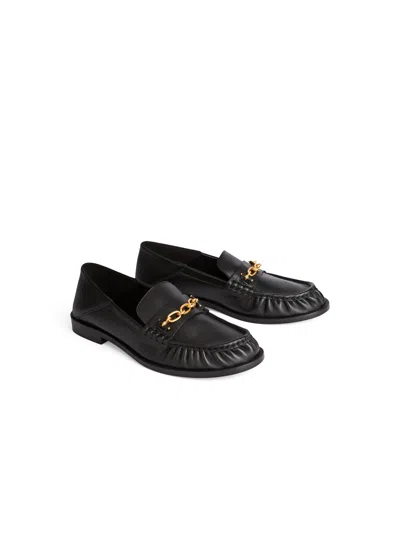 Balmain Sync Smooth-leather Loafers In Black