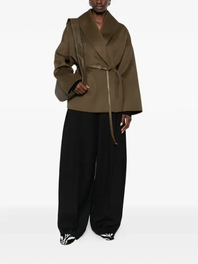 Max Mara Belted Jacket In Brown