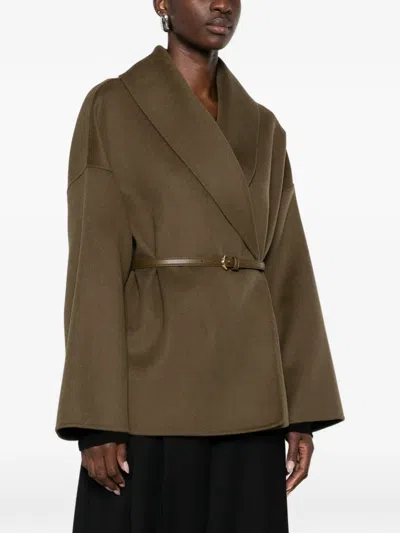 Max Mara Belted Jacket In Brown