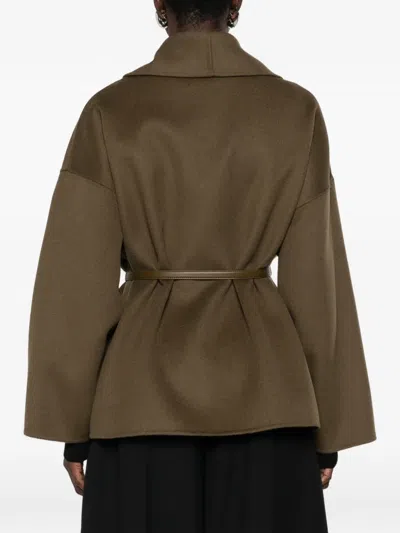 Max Mara Belted Jacket In Brown