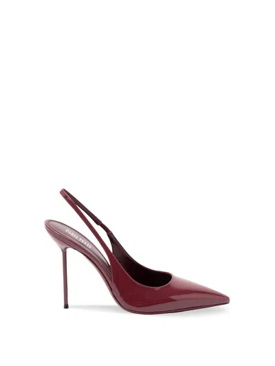 Paris Texas Lidia Slingbacks Rouge Noir In Patent Leather In Animal Print