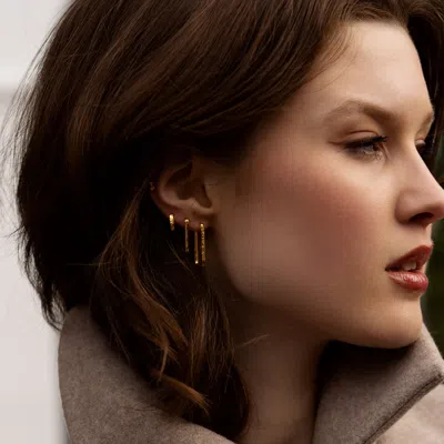 Dower & Hall Medium Nomad Link Huggie Hoops In Gold