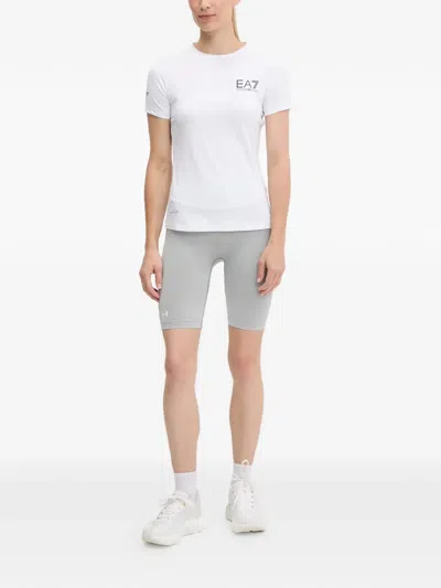 Ea7 Logo-print T-shirt In White