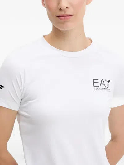 Ea7 Logo-print T-shirt In White