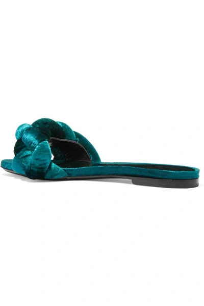 Shop Marco De Vincenzo Braided Velvet Slides