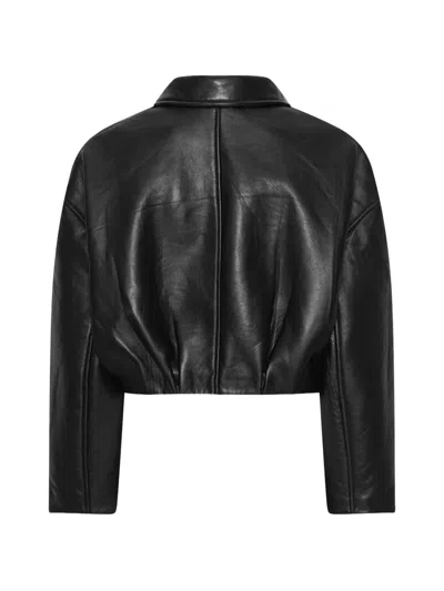 Rotate Birger Christensen Collared Leather Jacket In Multi