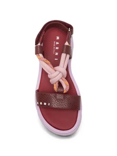 Marni Logo-print Rope-detail Sandals In Multi