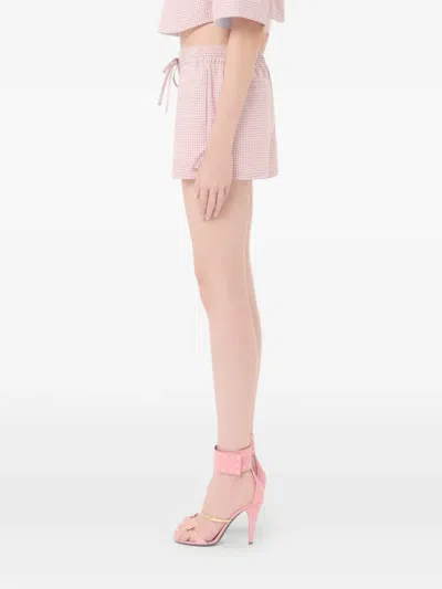 Valentino Check Pattern Shorts In Pink