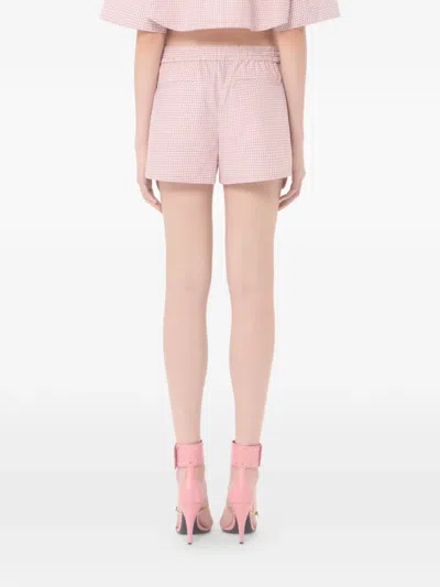 Valentino Check Pattern Shorts In Pink