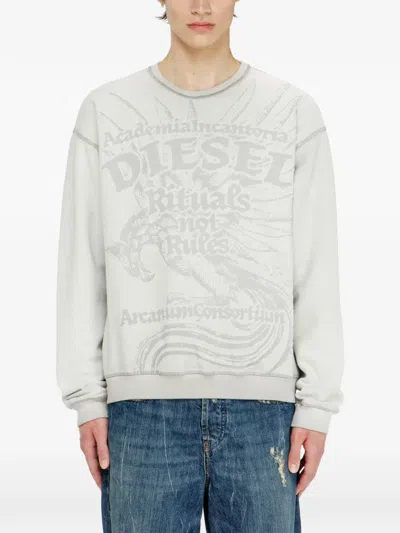 Diesel Sweatshirt With Dévoré Print In Gray