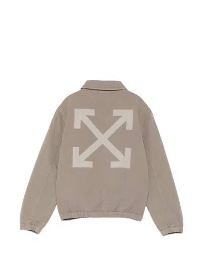 Off-white Patch-detail Zip-up Jacket In Neutral