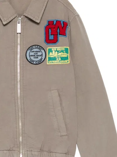 Off-white Patch-detail Zip-up Jacket In Neutral