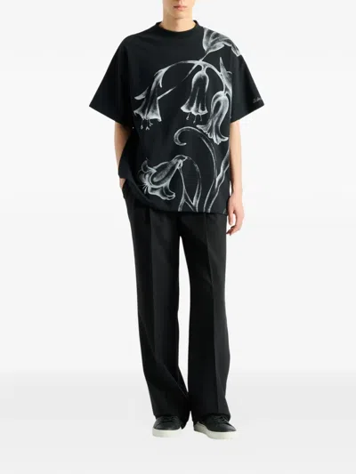 Balmain Flower T-shirt In Black